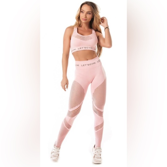 Let’s Gym Baby Pink Seamless Leggings - Picture 2 of 8